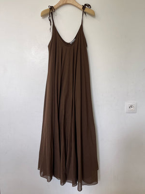 Strappy Italian Cotton Long Dress - PRESS Primrose Hill