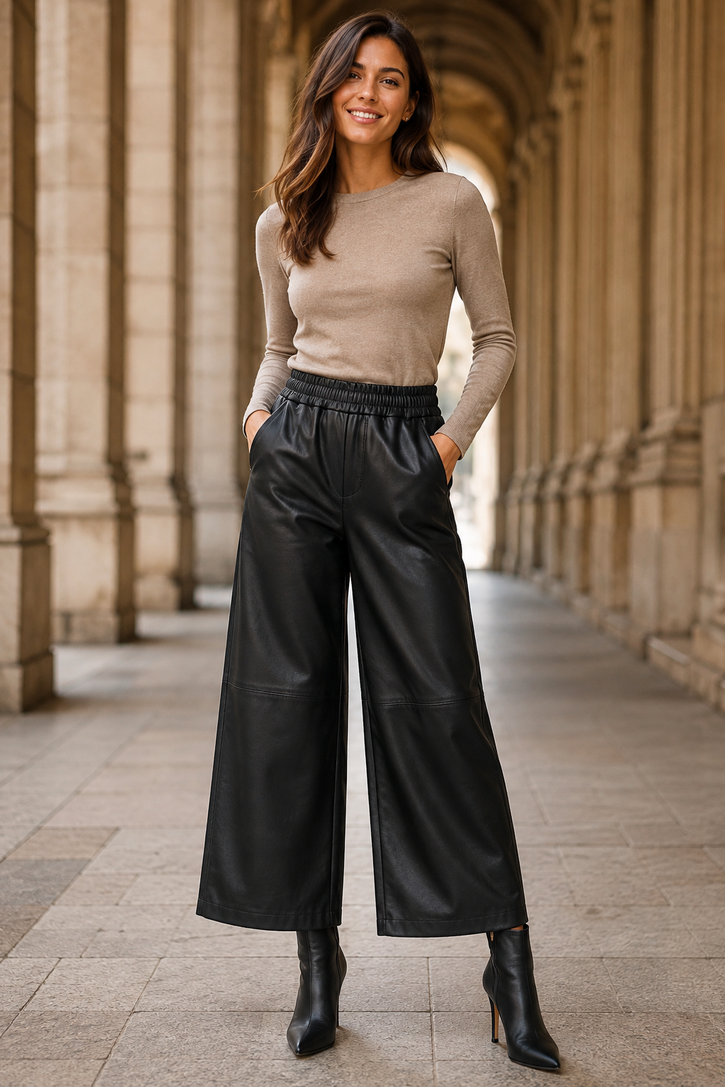 Faux Leather Black or Brown Pant