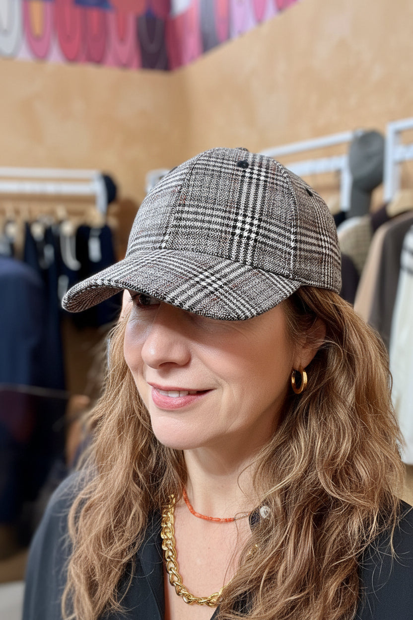 Wool Check Cap