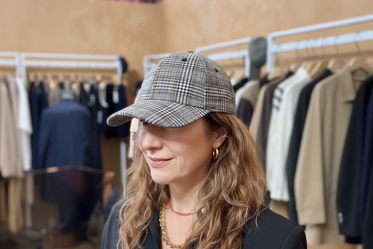 Wool Check Cap - PRESS Primrose Hill