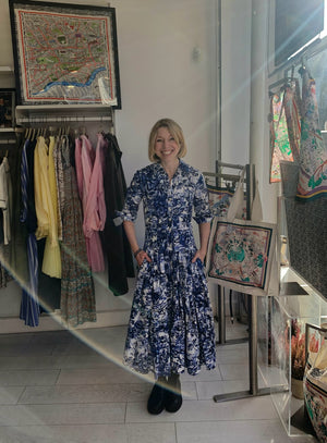 Audrey Safari Indigo Dress - PRESS Primrose Hill