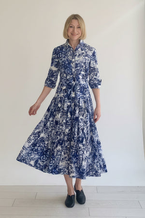 Audrey Safari Indigo Dress - PRESS Primrose Hill