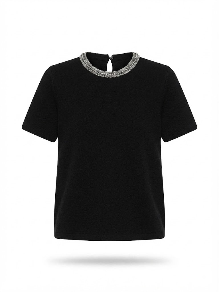 Black Evan Crystal-Trim Knit