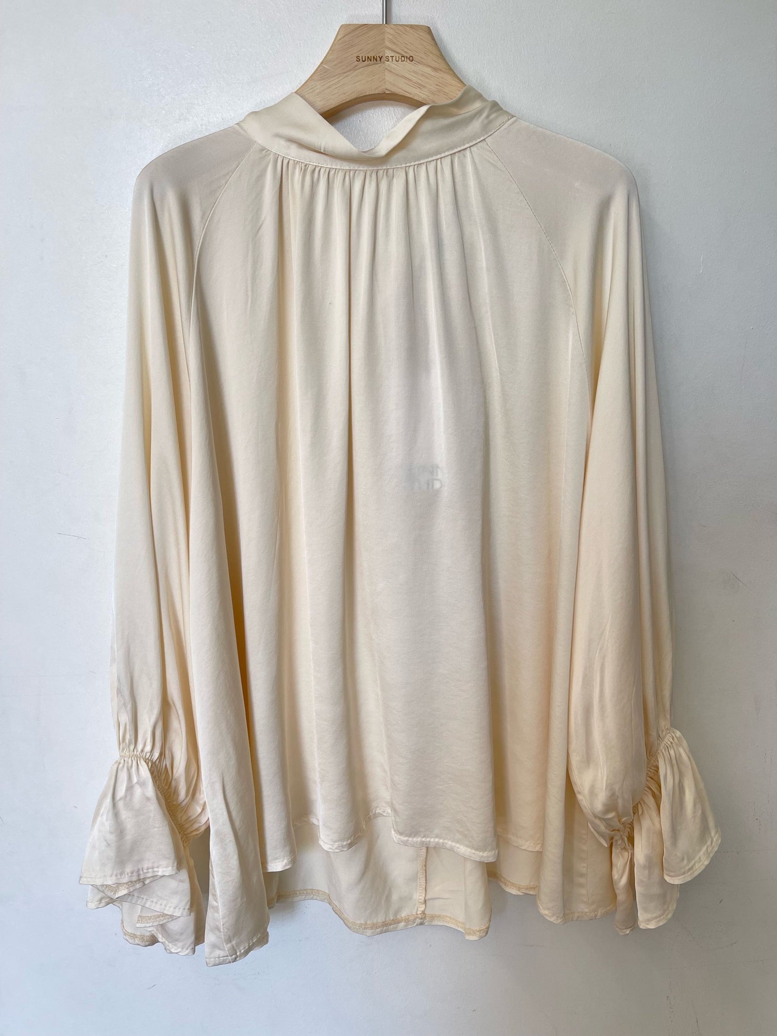Tie-Neck Satin Blouse