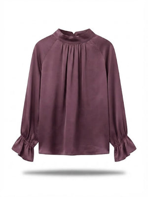 Tie-Neck Satin Blouse