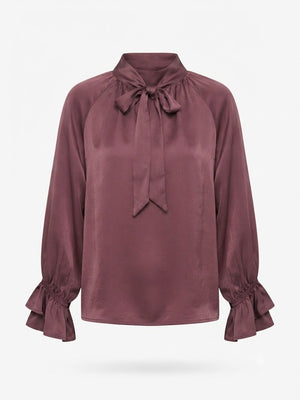 Tie-Neck Satin Blouse