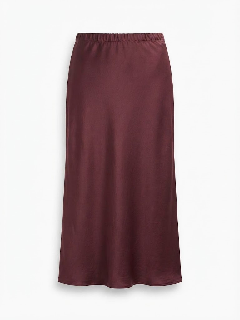 Satin PLUM Skirt