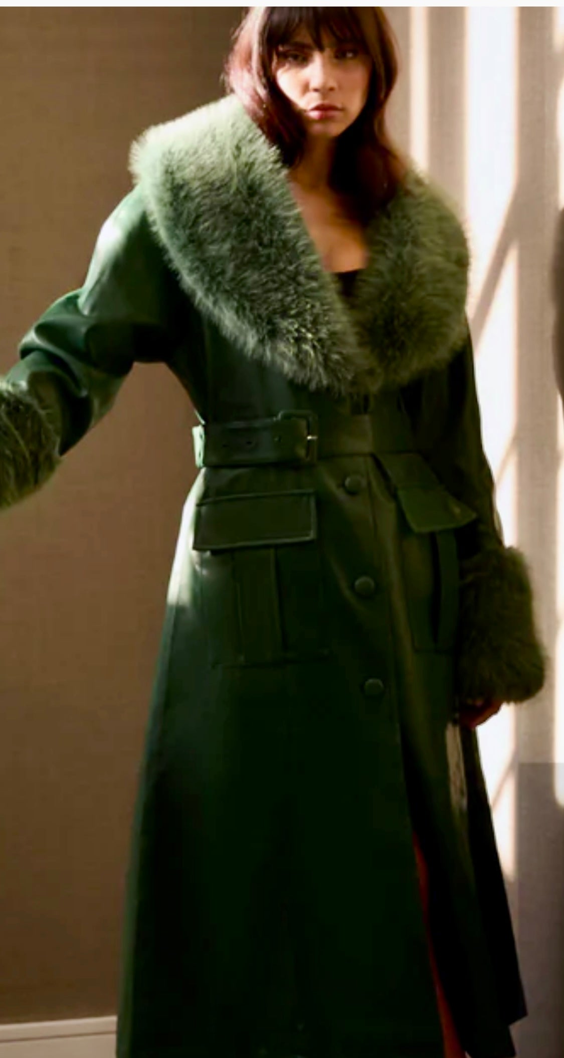 Faux Green Coat