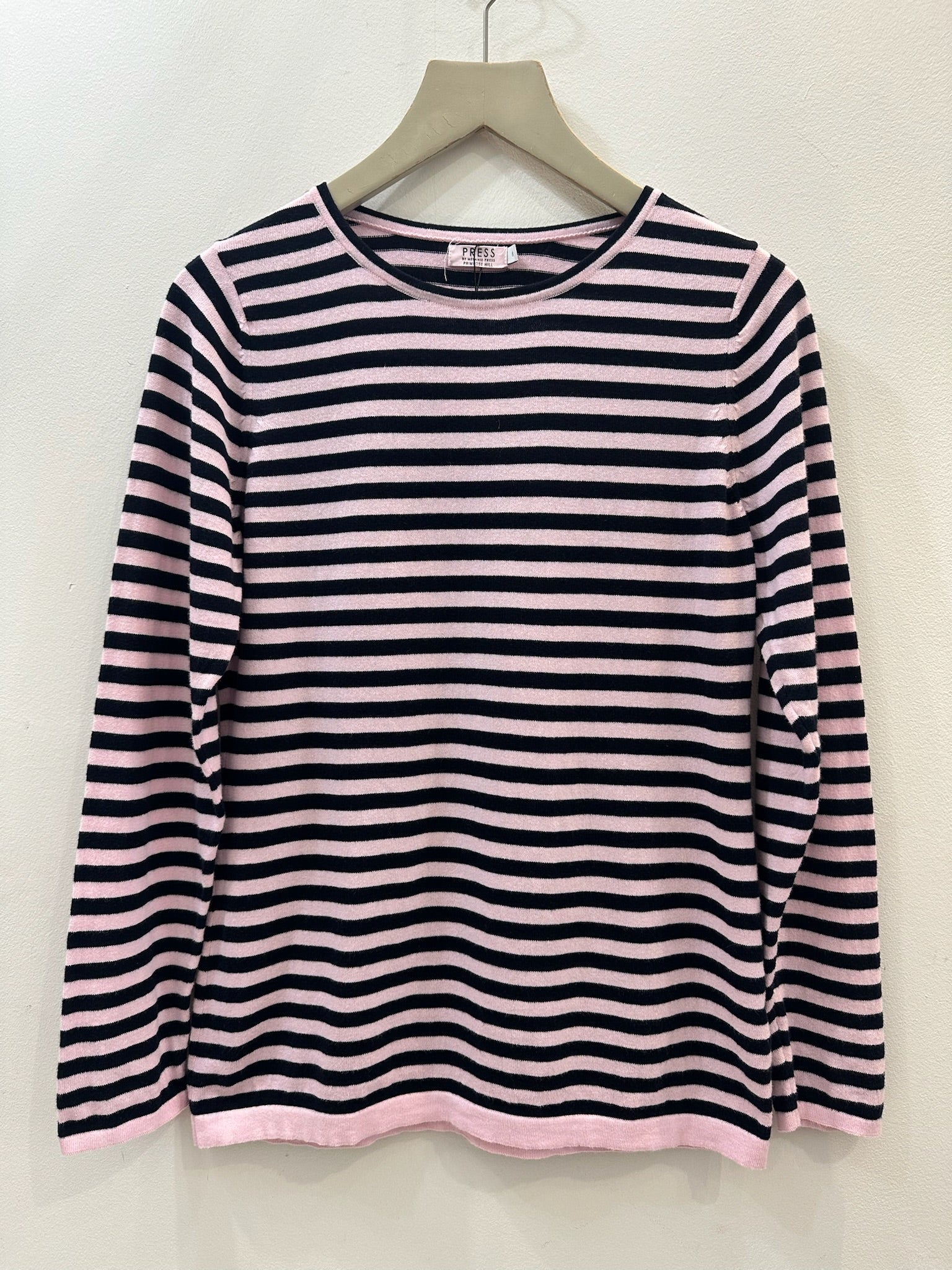 Pink Breton Stripe Long-Sleeve Tee