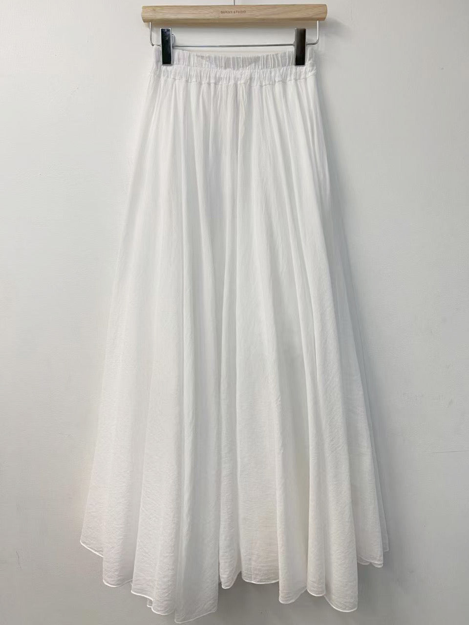 White Cotton Long Skirt