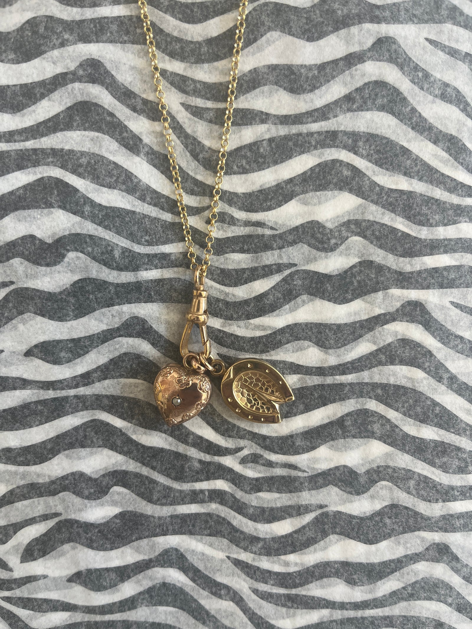 Vintage Gold-Plated Locket or Charm Necklace