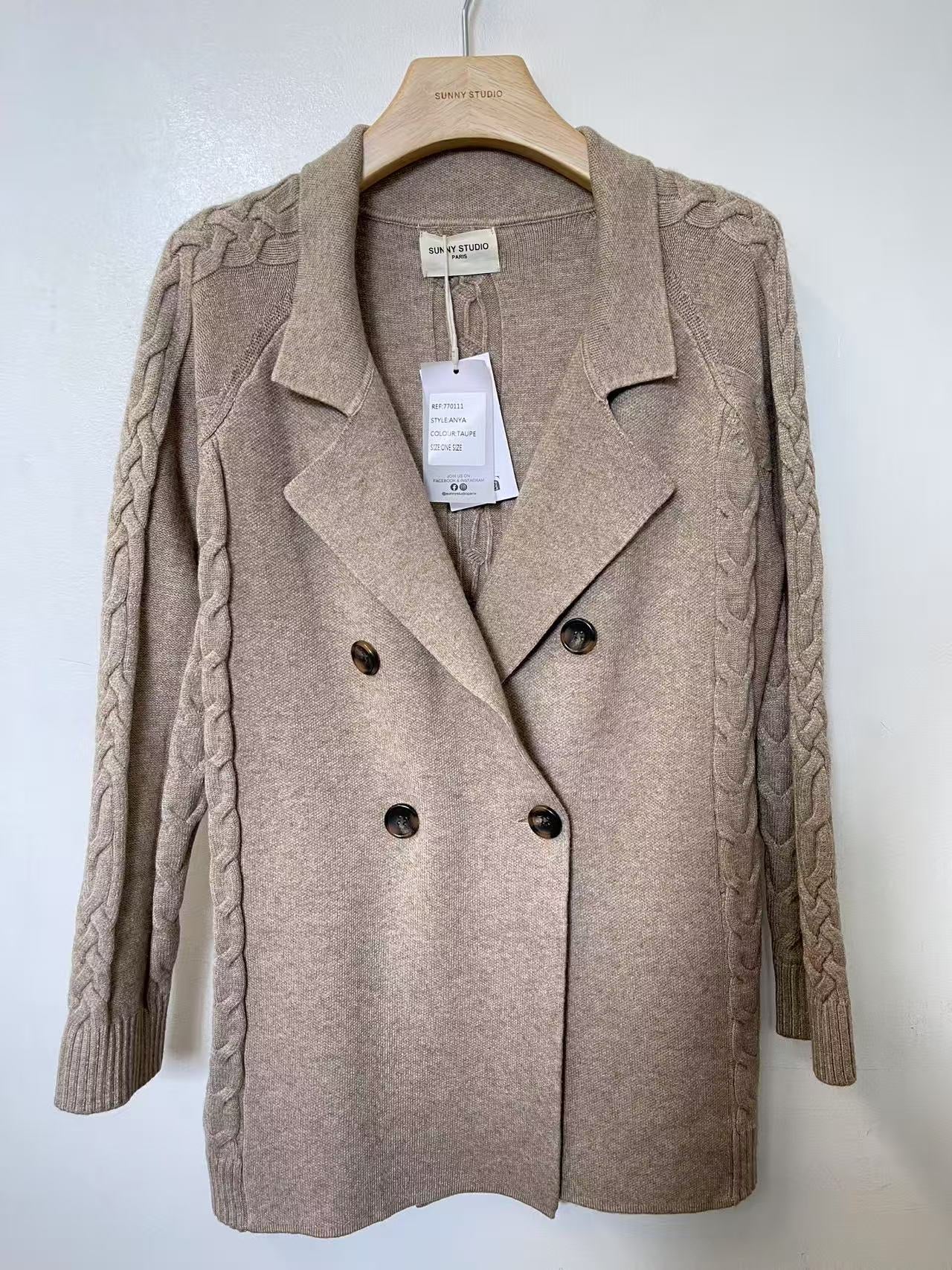 Anya Beige Knit Jacket