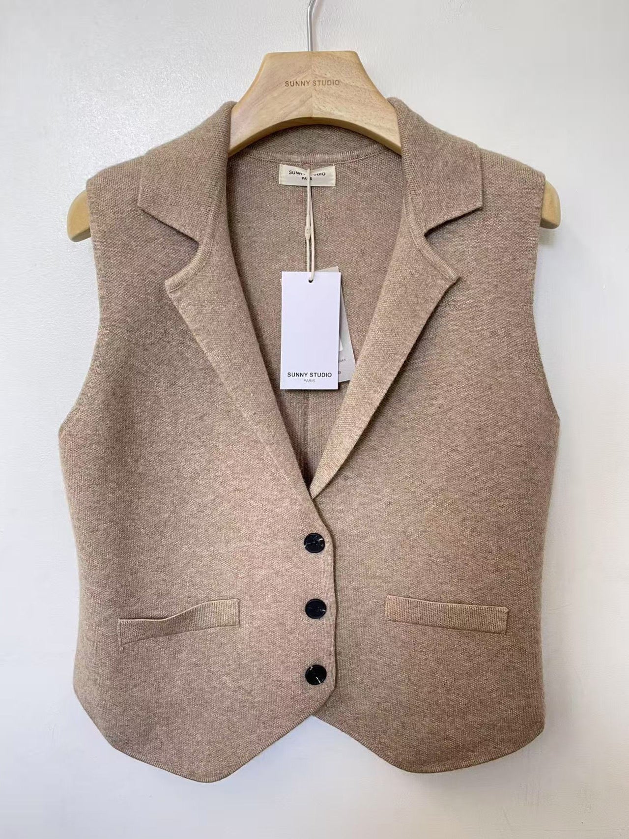 Diane Beige Knit Waistcoat