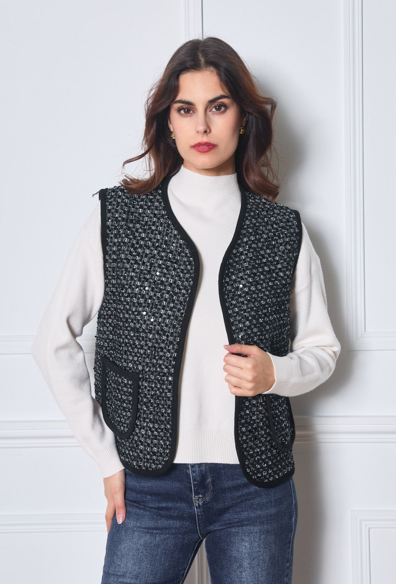 Metallic Black Gilet