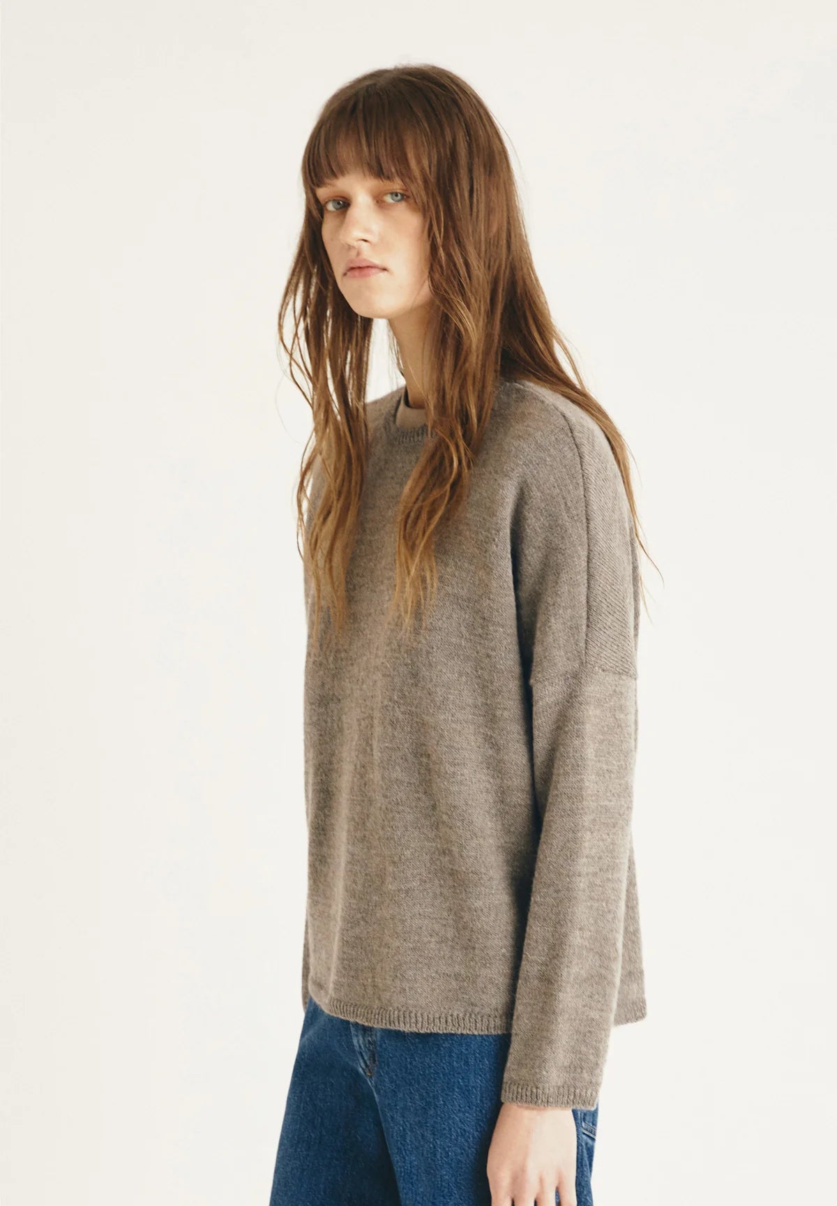 Beige Grenville Round-Neck Pullover
