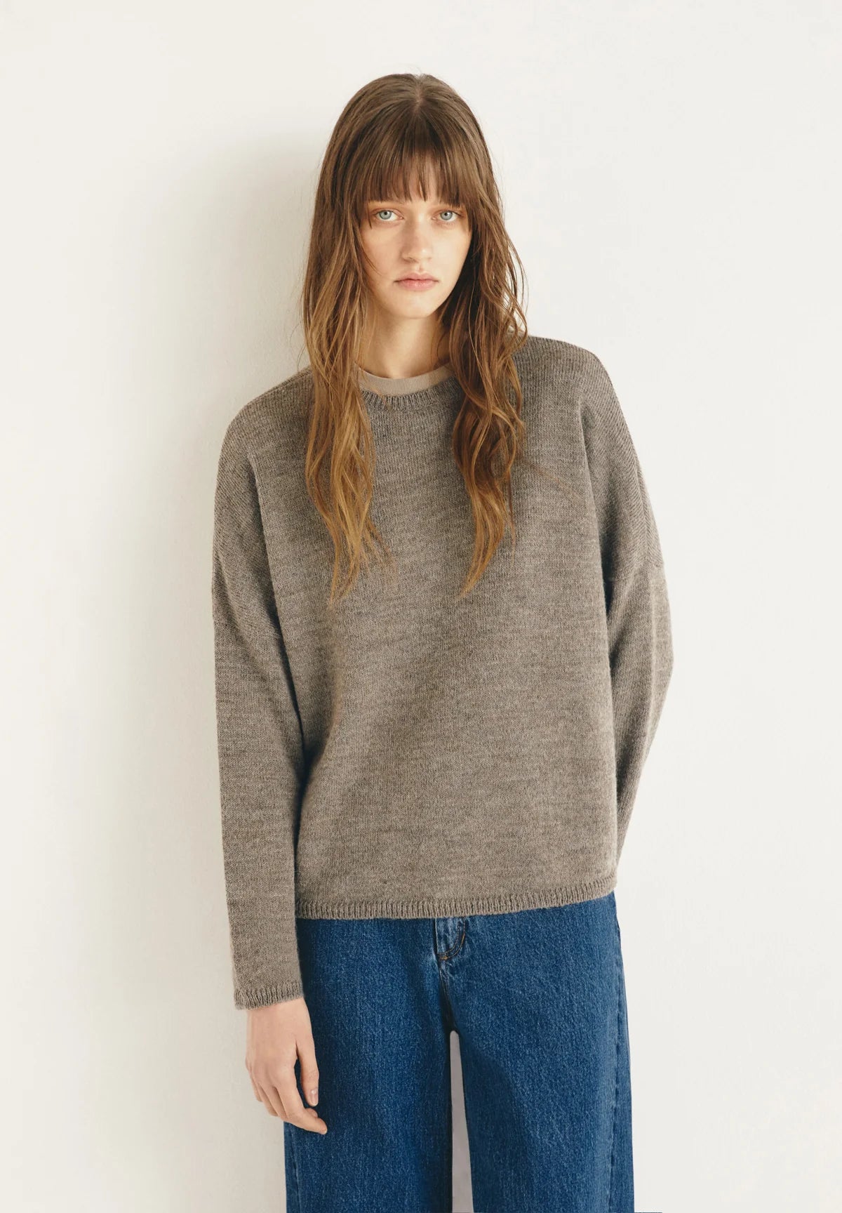 Beige Grenville Round-Neck Pullover