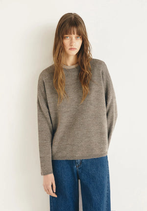 Beige Grenville Round-Neck Pullover
