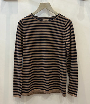 Beige Breton Stripe Long-Sleeve Tee
