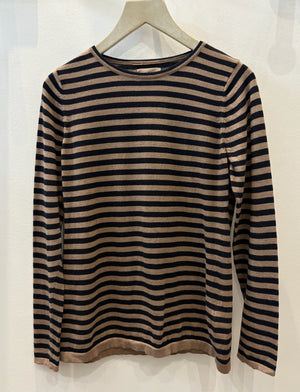 Beige Breton Stripe Long-Sleeve Tee