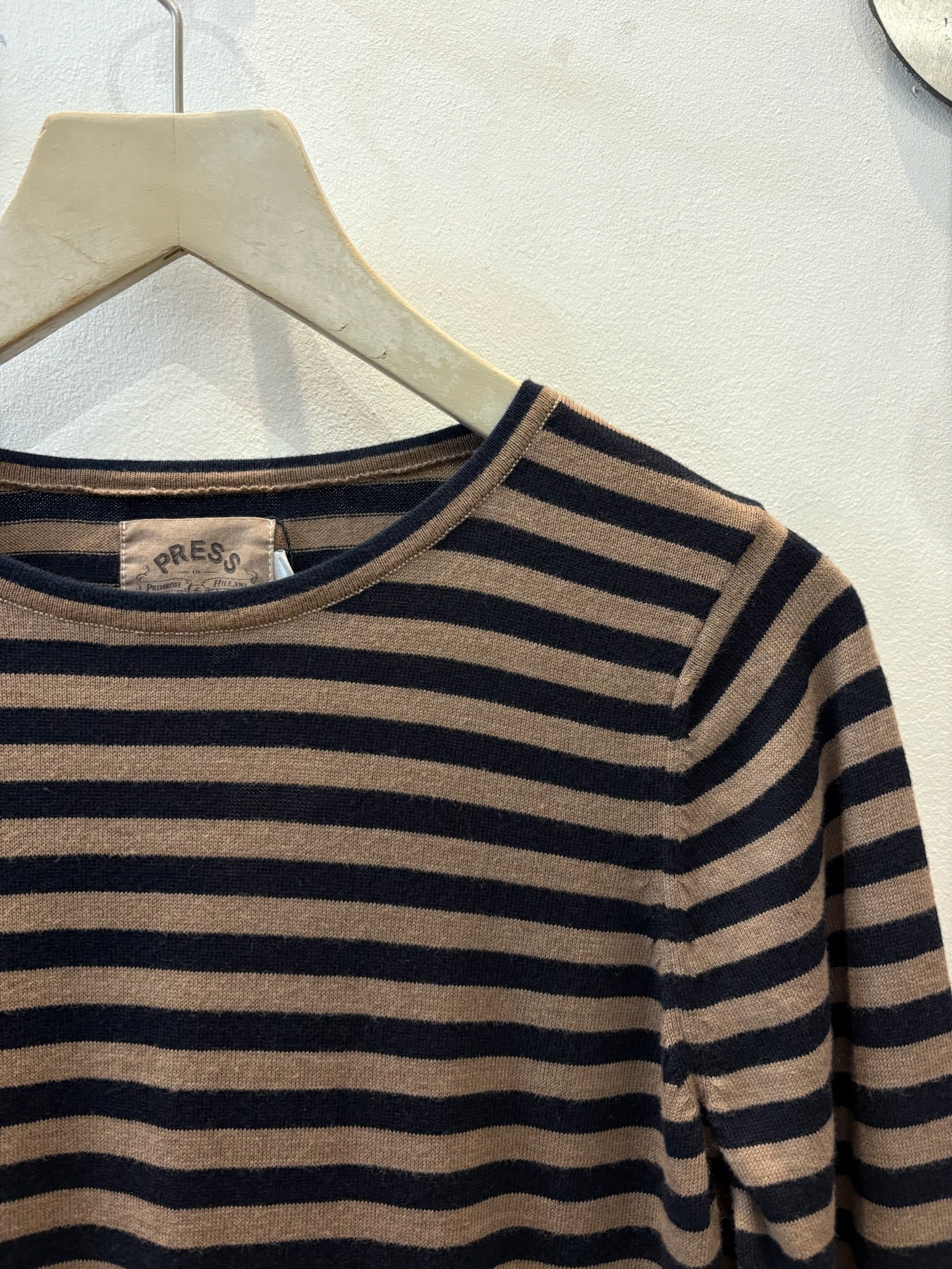 Beige Breton Stripe Long-Sleeve Tee