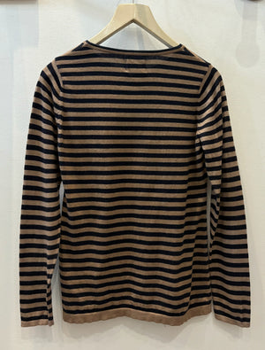 Beige Breton Stripe Long-Sleeve Tee