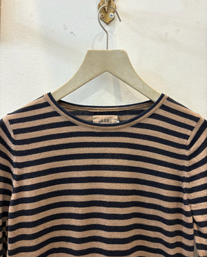 Beige Breton Stripe Long-Sleeve Tee