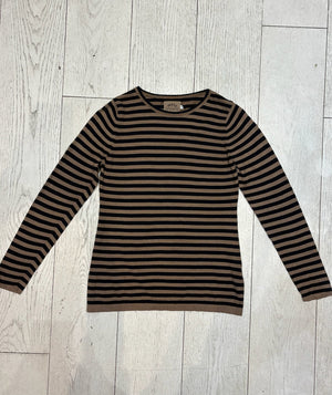 Beige Breton Stripe Long-Sleeve Tee