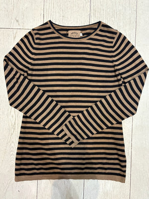 Beige Breton Stripe Long-Sleeve Tee