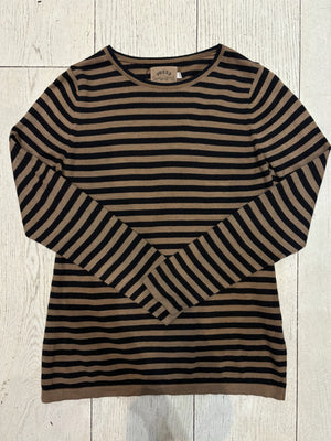 Beige Breton Stripe Long-Sleeve Tee