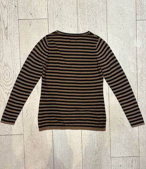 Beige Breton Stripe Long-Sleeve Tee