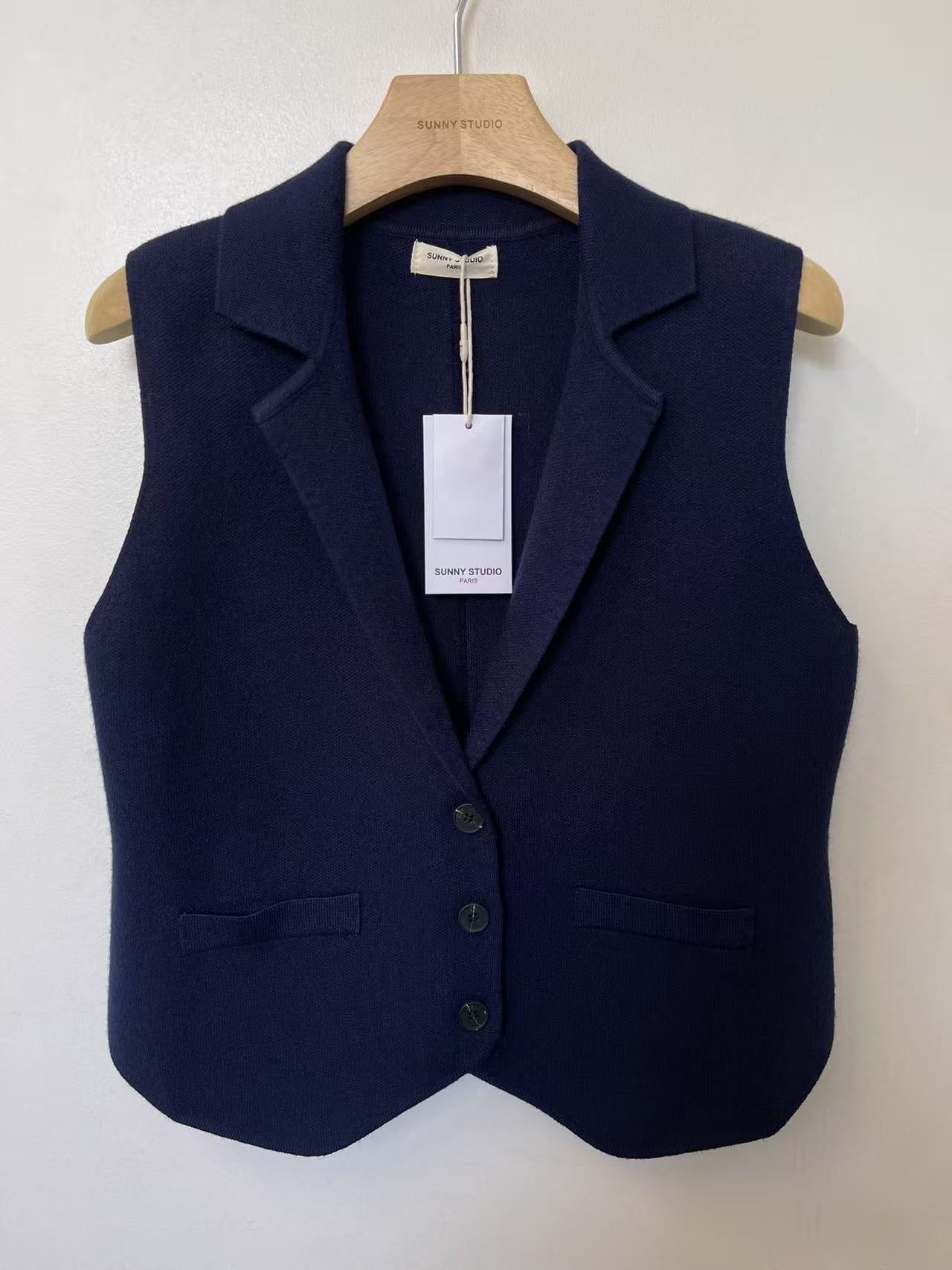 Diane Navy Knit Waistcoat