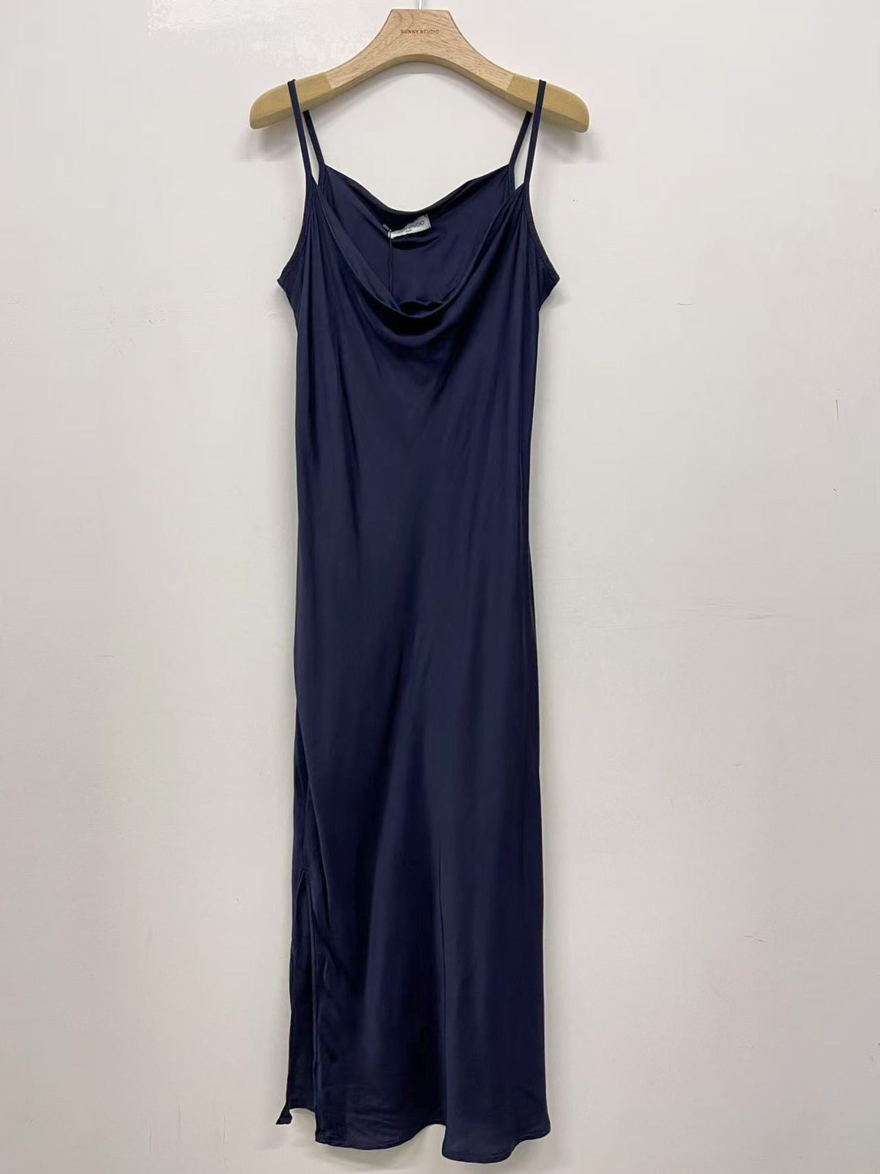 Satin Navy Slip-Dress