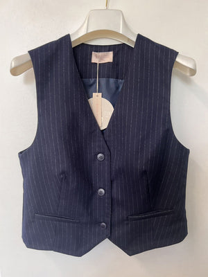 Carol Navy Pinstripe Waistcoat
