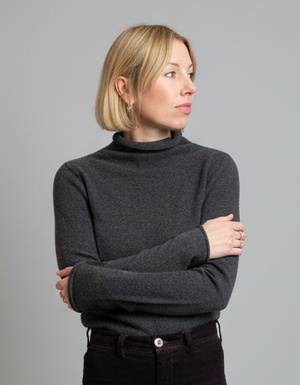 Charcoal Italian Cashmere Turtle-Neck Pullover