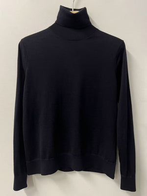 Navy Polo Neck Wool Knit AUZA