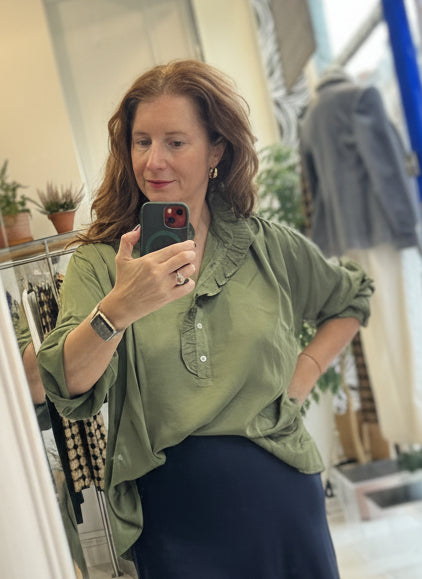 Green Winter Poet Shirt