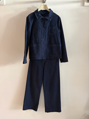Pelli Navy Botanical Cotton Jacket