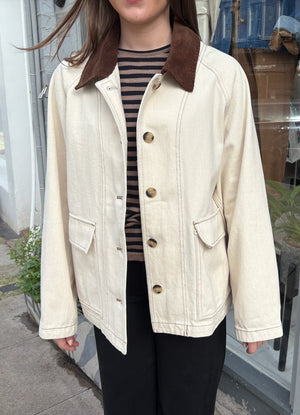 Chore Jacket White or Blue Denim