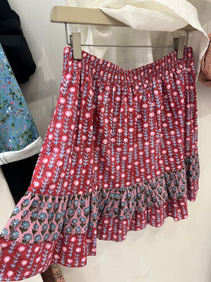 Minnie Skirt in Pink & Red Mix Print