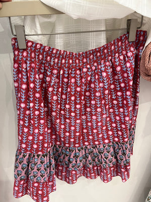 Minnie Skirt in Pink & Red Mix Print