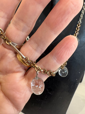 Vintage Pinchbeck Glass Drops Necklace