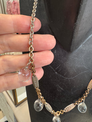Vintage Pinchbeck Glass Drops Necklace
