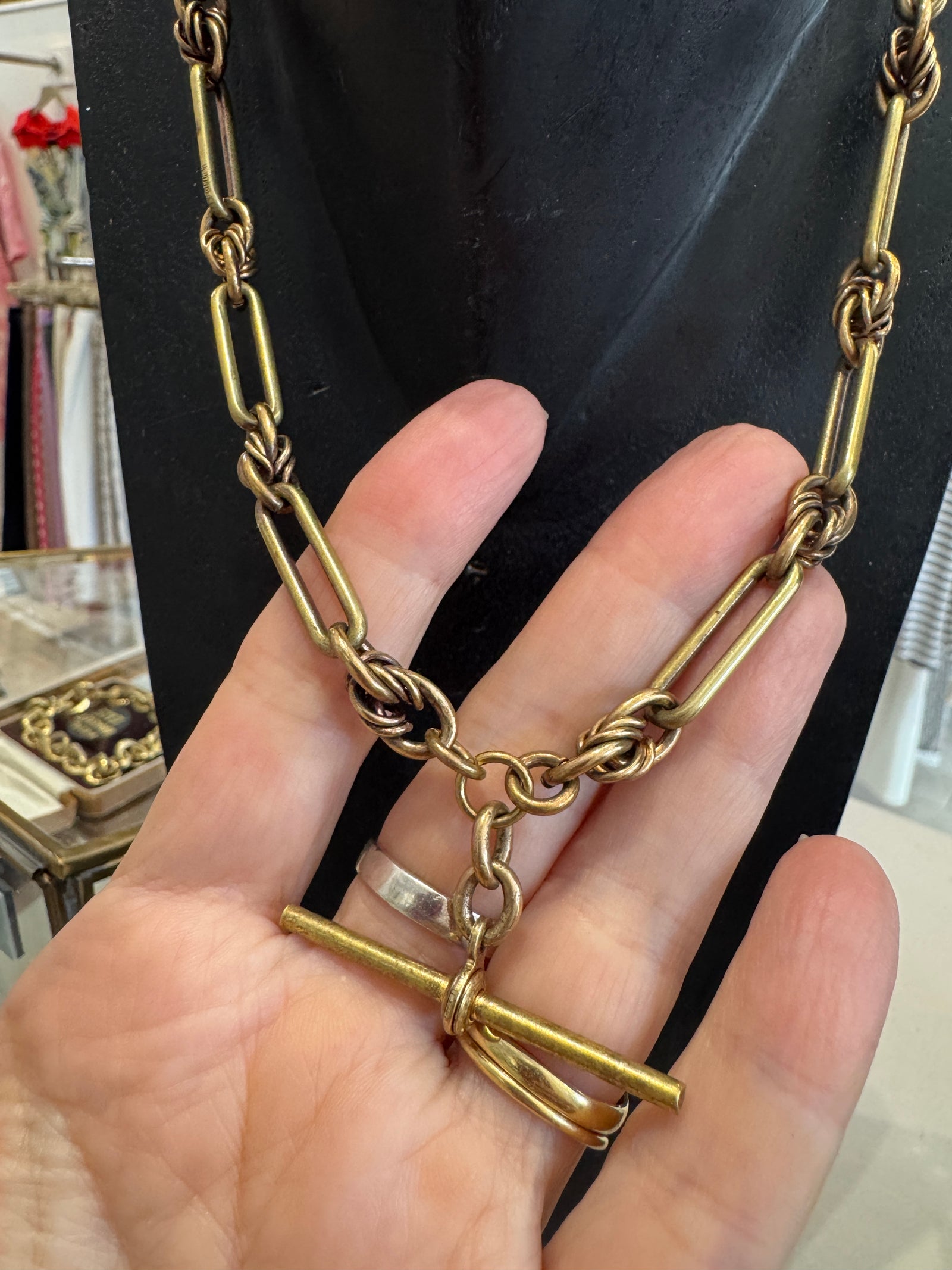 Vintage Pinchbeck T-Bar Necklace