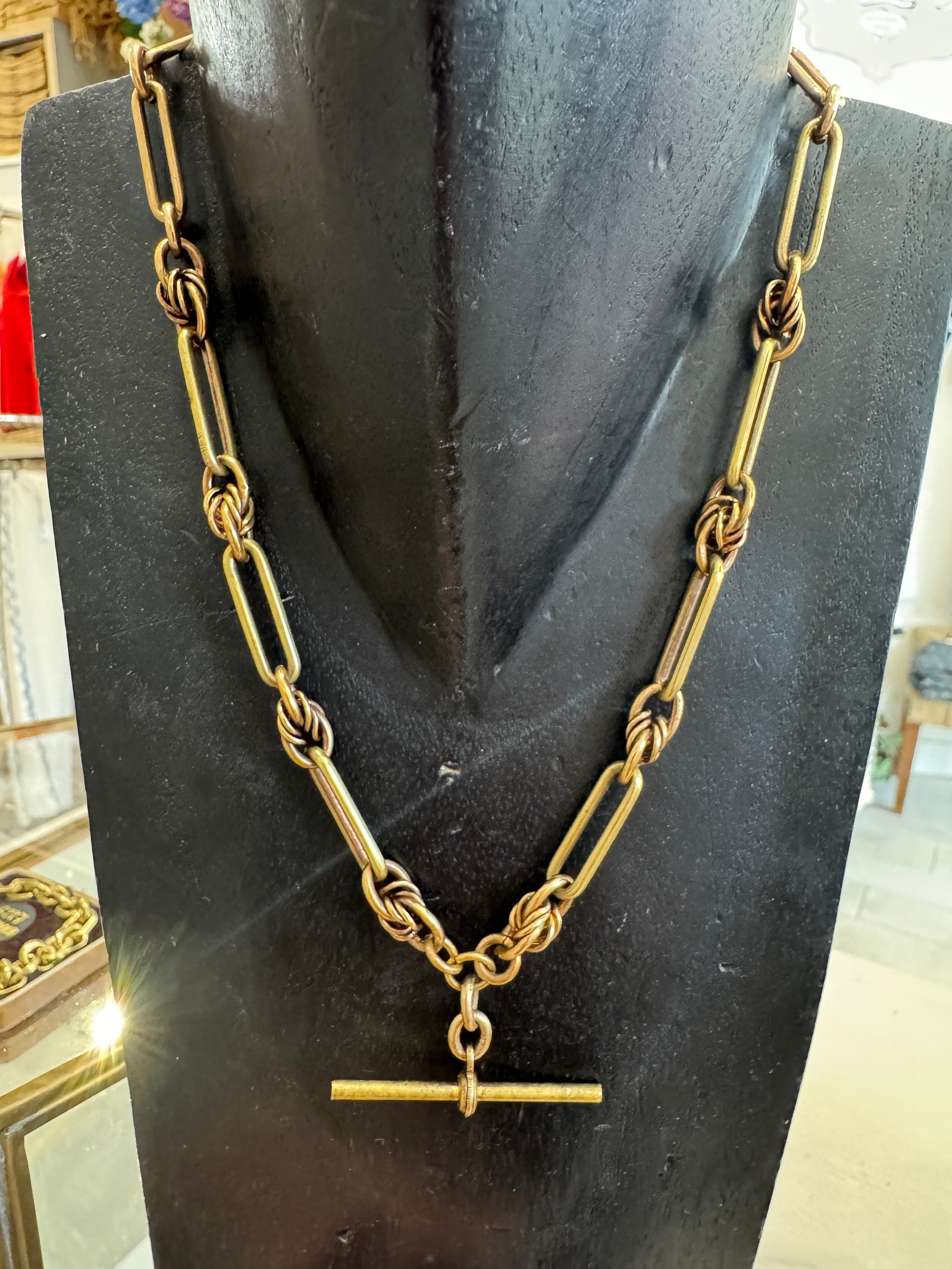 Vintage Pinchbeck T-Bar Necklace