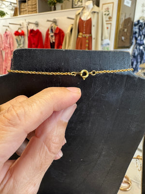 Vintage Gold-Plated Charm Pendant Necklace