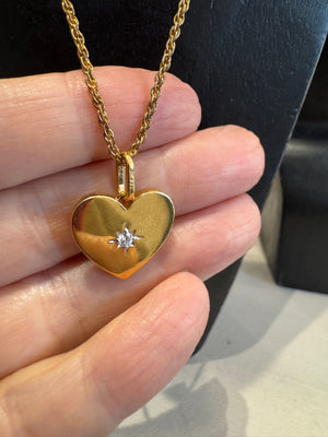 Vintage Gold-Plated Charm Pendant Necklace