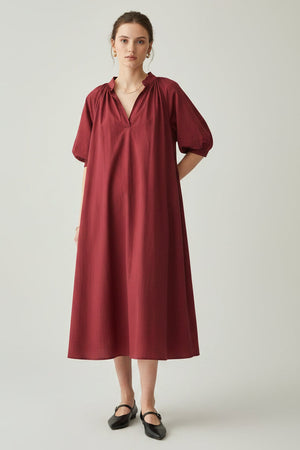 Italian Cotton Dress | Green | Caramel | Black | Burgundy