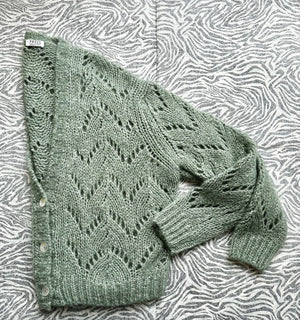 Pointelle Chevron Mint Cardigan