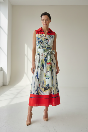 Sleeveless Audrey Red Canne Musola Dress