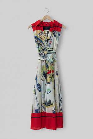 Sleeveless Audrey Red Canne Musola Dress